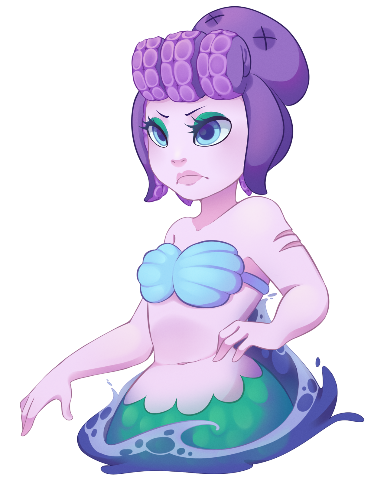 Cuphead cala maria. Капхед Каламария. Каламария Русалка.